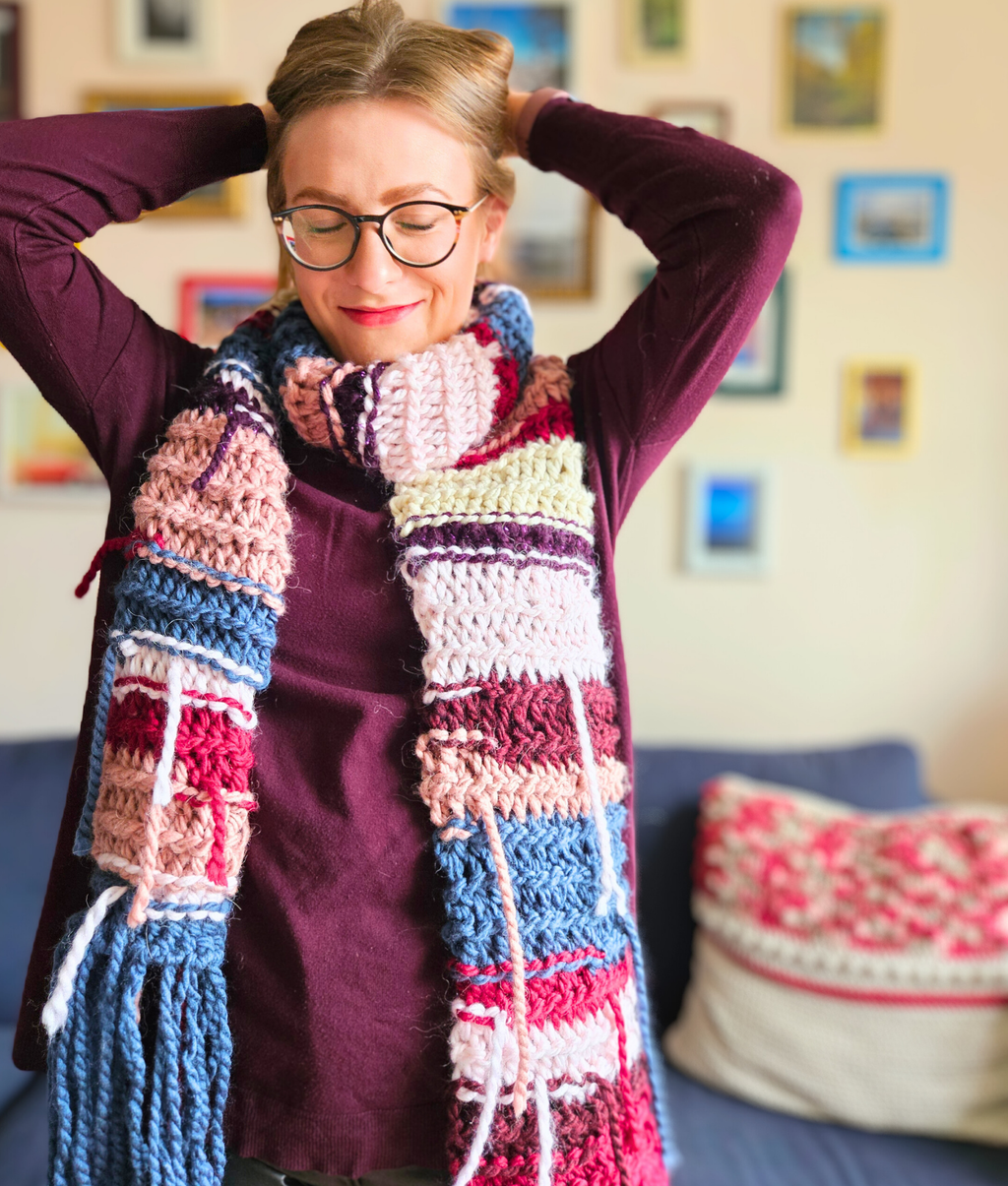 Party Popper Scarf Crochet Pattern PDF