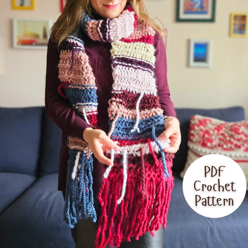 Party Popper Scarf Crochet Pattern PDF
