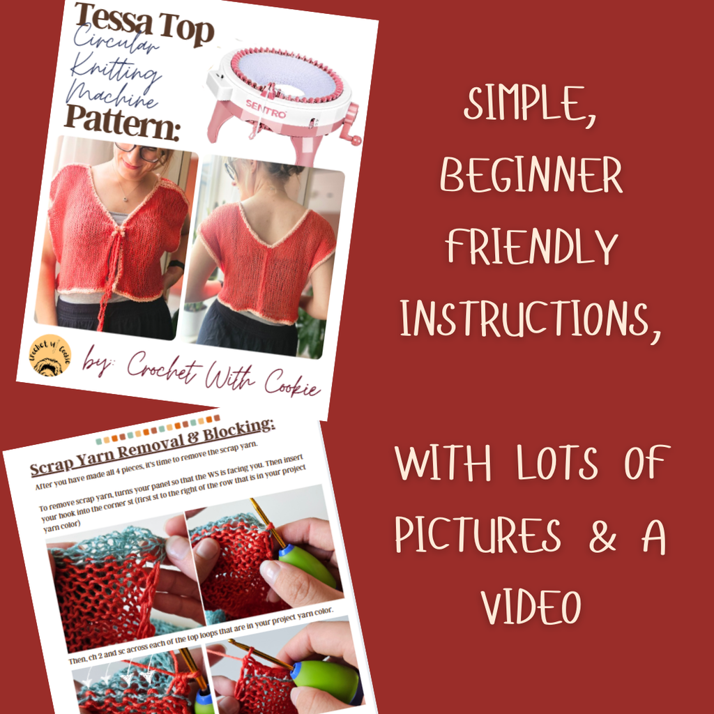 Tessa Top Circular Knitting Machine Pattern PDF