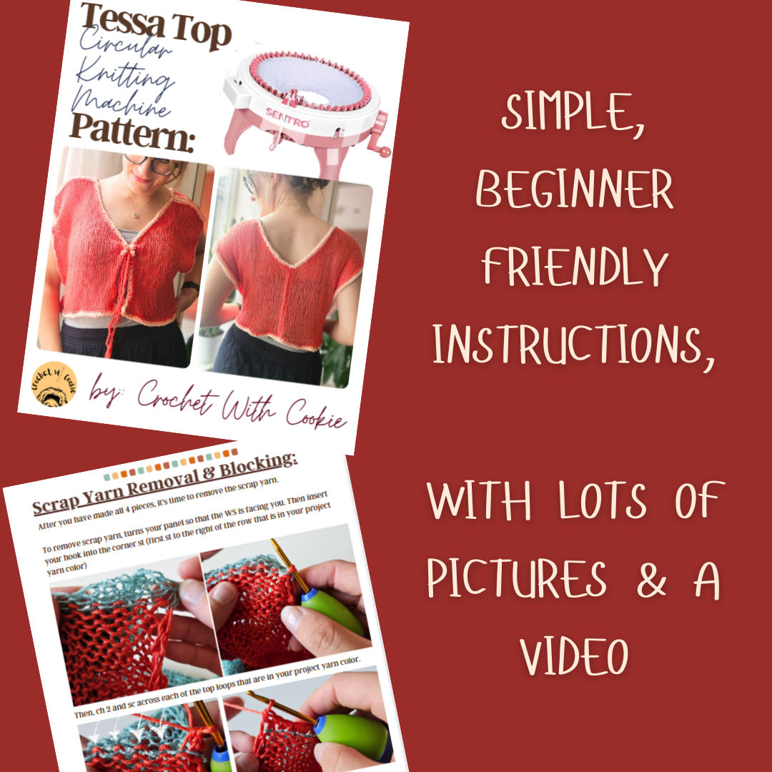 Tessa Top Circular Knitting Machine Pattern PDF