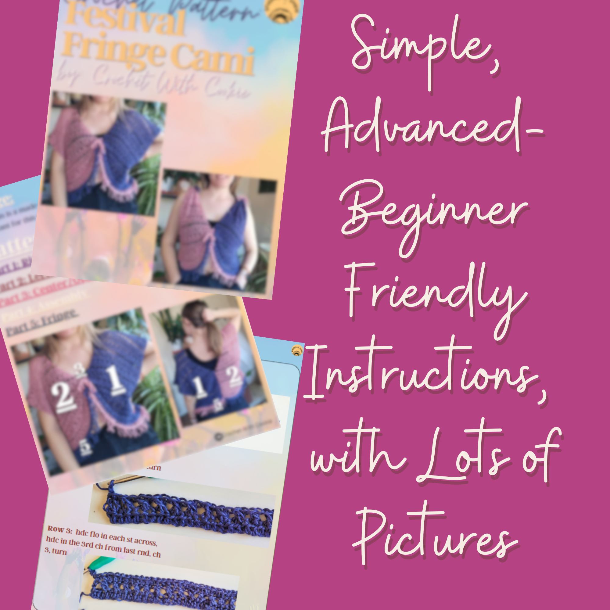 Festival Fringe Cami Crochet Pattern PDF